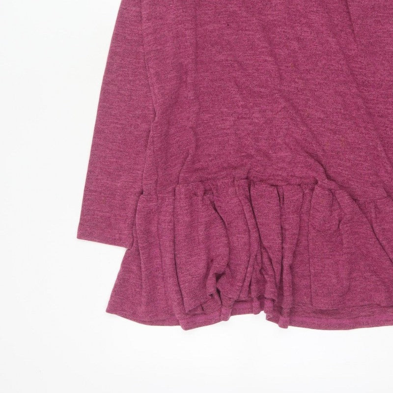 Klass Women’s Pink S Jumper Dress Cowl Neck Ruffle Long Sleeve