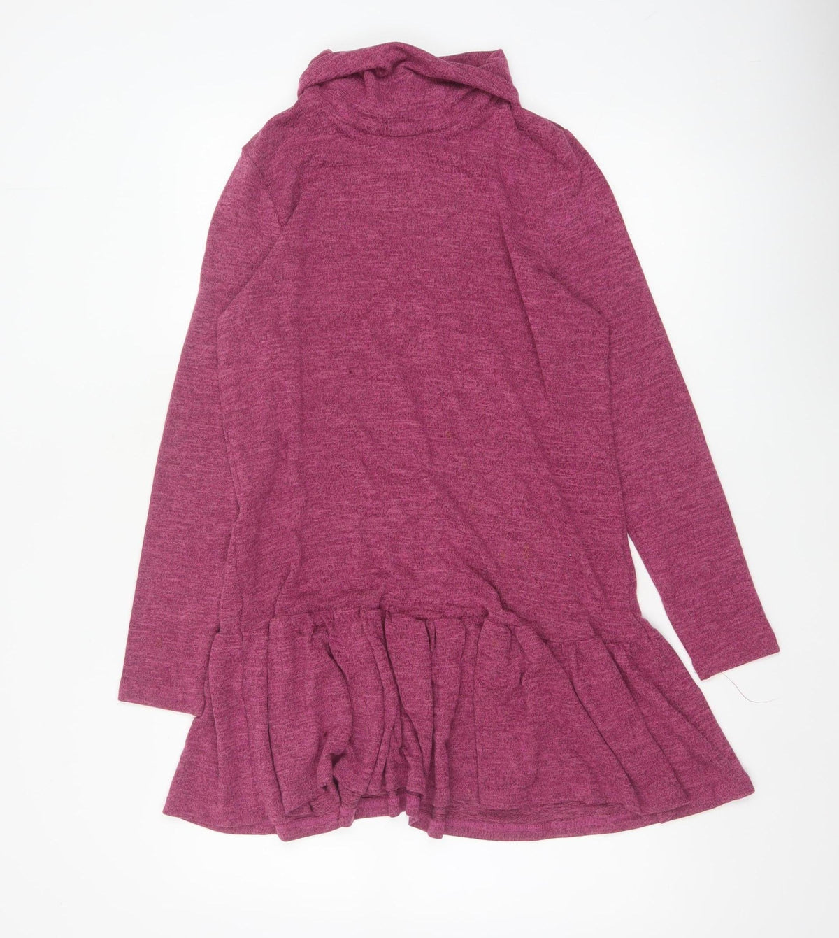 Klass Women’s Pink S Jumper Dress Cowl Neck Ruffle Long Sleeve