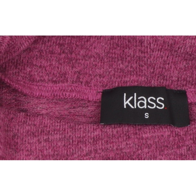 Klass Women’s Pink S Jumper Dress Cowl Neck Ruffle Long Sleeve