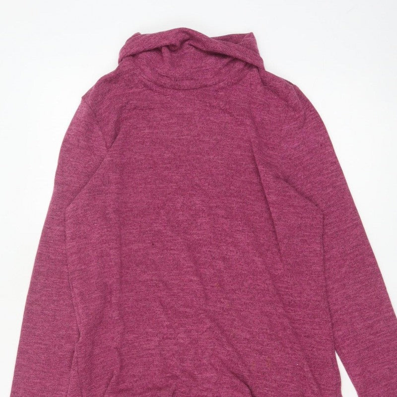 Klass Women’s Pink S Jumper Dress Cowl Neck Ruffle Long Sleeve