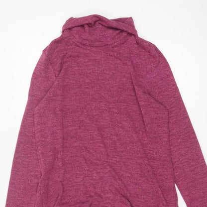 Klass Women’s Pink S Jumper Dress Cowl Neck Ruffle Long Sleeve