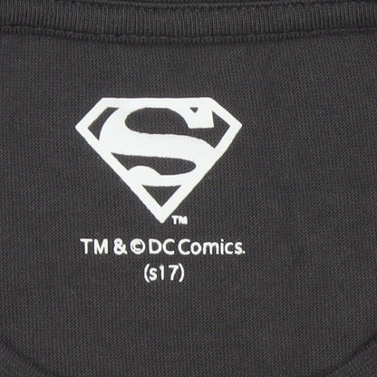 DC Comics Women’s Black Pink Superman Logo Slim Fit T-Shirt UK 8