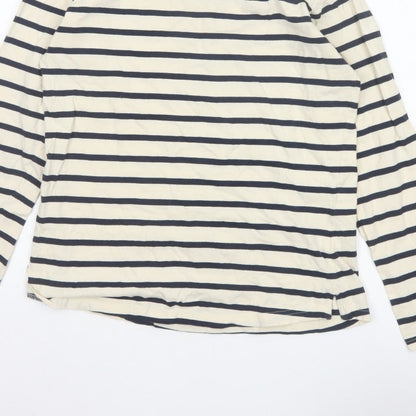 Regatta Women Ivory Navy Striped Boat Neck Long Sleeve Jersey Top UK 14
