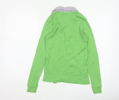 Ralph Lauren Sport Women Green S Cotton Long Sleeve Polo Top