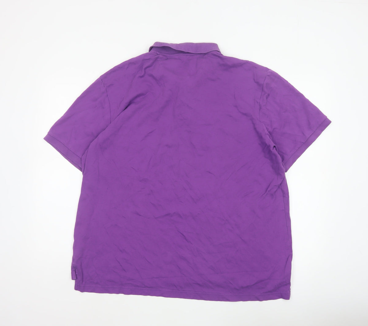 Chaps Men’s Purple 2XL Cotton Short Sleeve Logo Pocket Polo Shirt