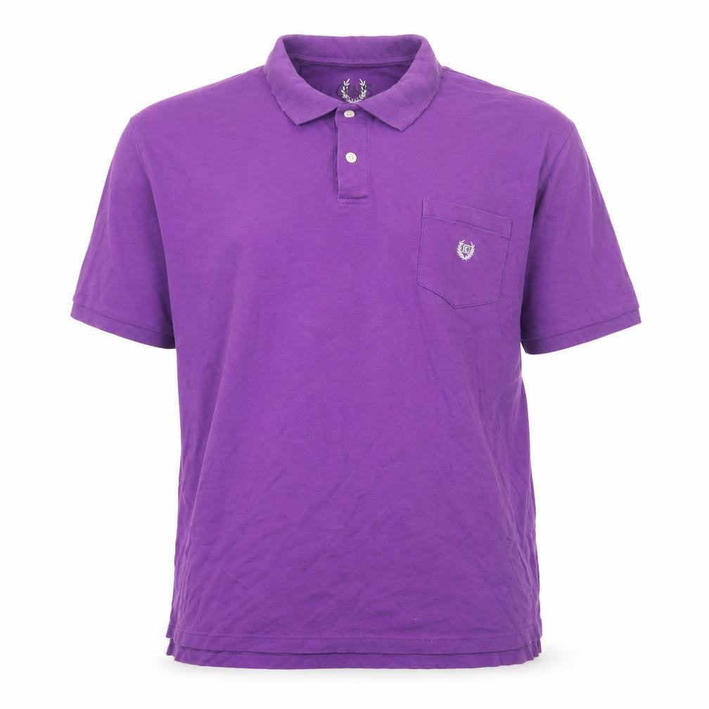 Chaps Men’s Purple 2XL Cotton Short Sleeve Logo Pocket Polo Shirt