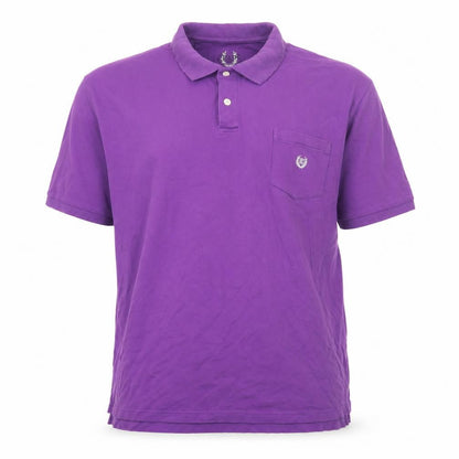Chaps Men’s Purple 2XL Cotton Short Sleeve Logo Pocket Polo Shirt