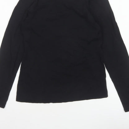 John Lewis Women Black Size 12 Basic Crew Neck Long Sleeve T-Shirt