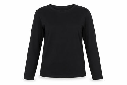 John Lewis Women Black Size 12 Basic Crew Neck Long Sleeve T-Shirt