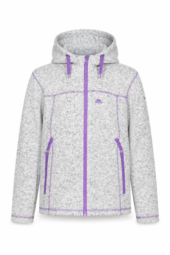 Trespass Girls Grey Purple Full Zip Fleece Hoodie 9-10 Years