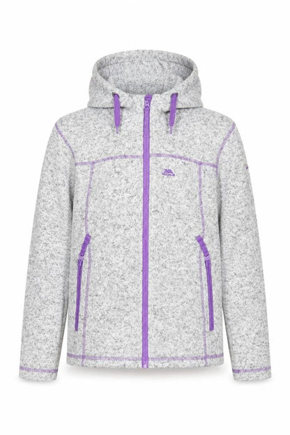 Trespass Girls Grey Purple Full Zip Fleece Hoodie 9-10 Years