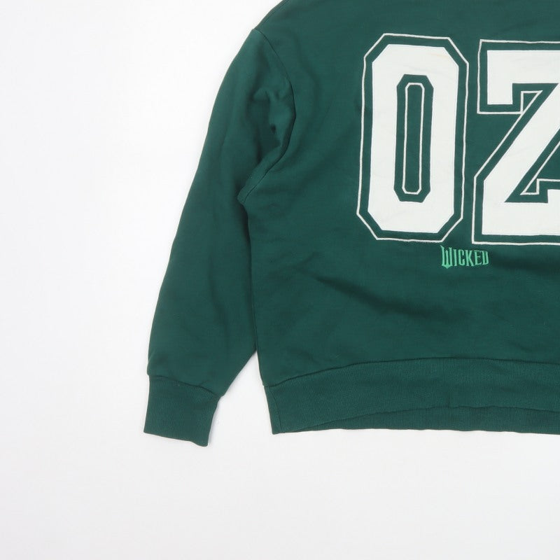 Wicked Women’s Green XS Pullover Sweatshirt 02 Graphic Crew Neck