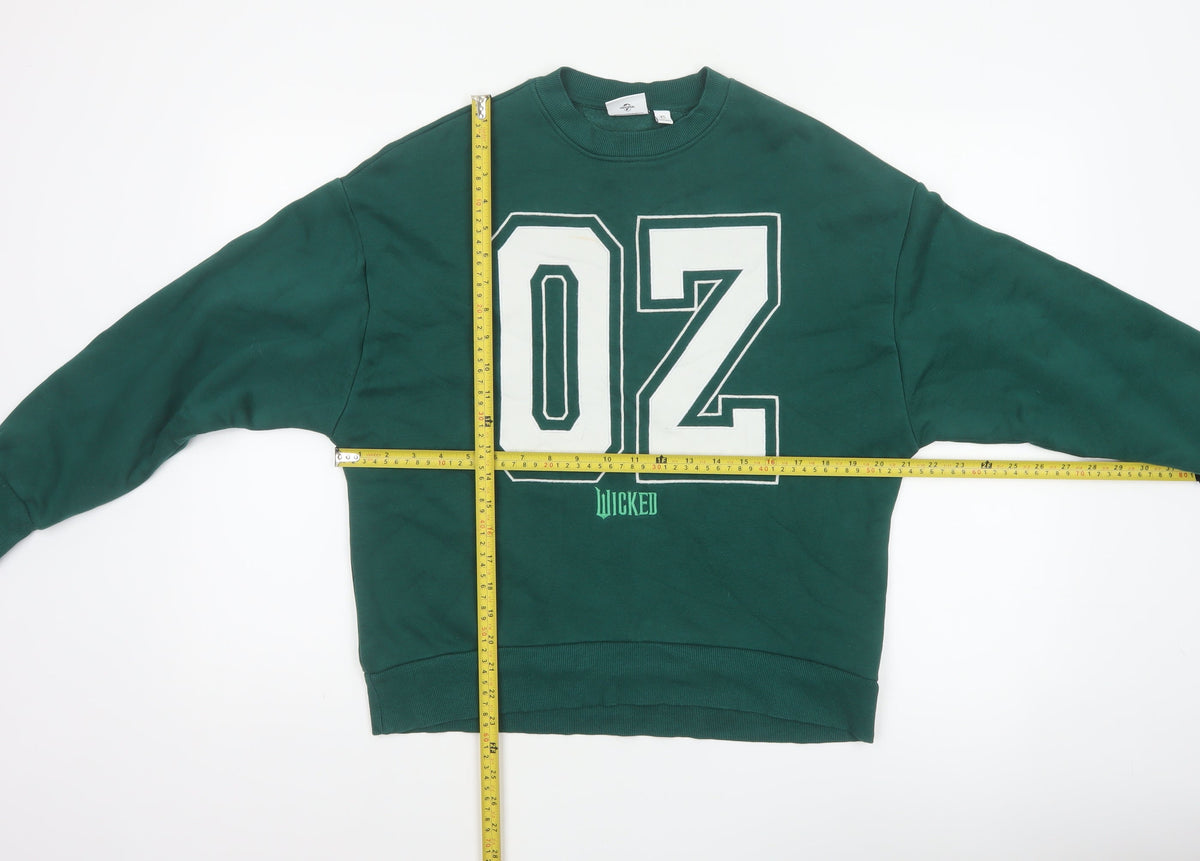 Wicked Women’s Green XS Pullover Sweatshirt 02 Graphic Crew Neck