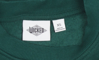 Wicked Women’s Green XS Pullover Sweatshirt 02 Graphic Crew Neck