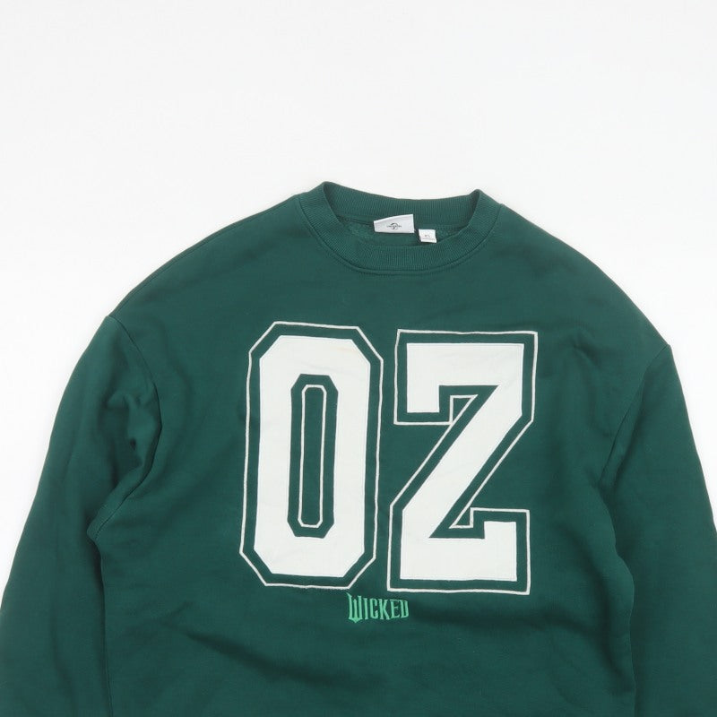 Wicked Women’s Green XS Pullover Sweatshirt 02 Graphic Crew Neck