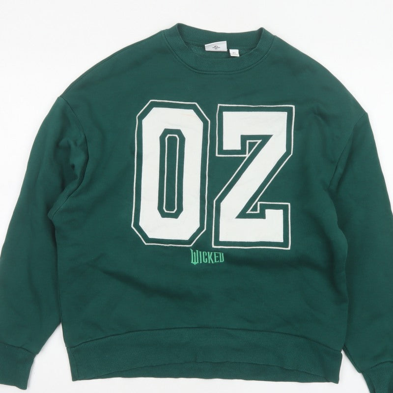 Wicked Women’s Green XS Pullover Sweatshirt 02 Graphic Crew Neck