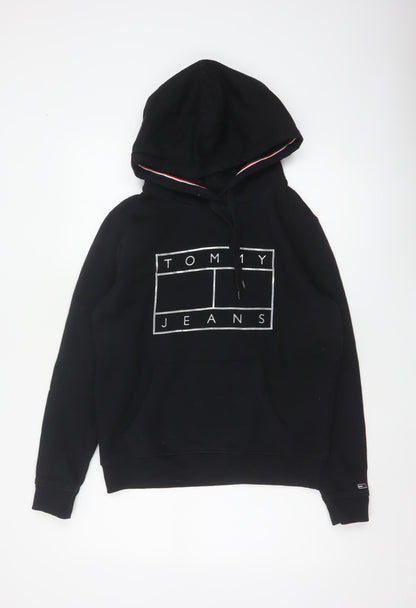 Tommy Jeans Men's Black M Pullover Logo Graphic Hoodie Pockets