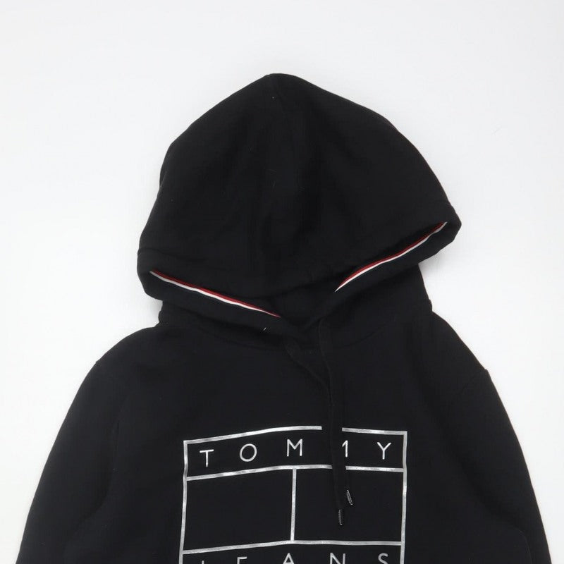 Tommy Jeans Men's Black M Pullover Logo Graphic Hoodie Pockets