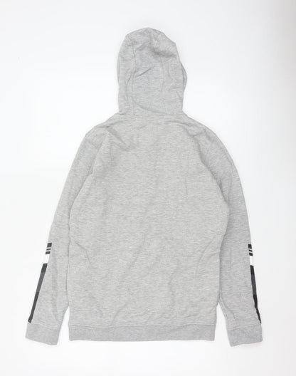 Ben Sherman Boys Grey 12-13 Years Hooded 1/4 Zip Sweatshirt