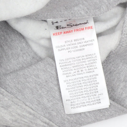 Ben Sherman Boys Grey 12-13 Years Hooded 1/4 Zip Sweatshirt