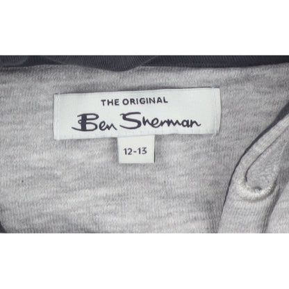 Ben Sherman Boys Grey 12-13 Years Hooded 1/4 Zip Sweatshirt