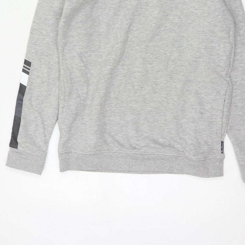 Ben Sherman Boys Grey 12-13 Years Hooded 1/4 Zip Sweatshirt