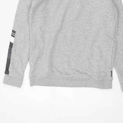 Ben Sherman Boys Grey 12-13 Years Hooded 1/4 Zip Sweatshirt