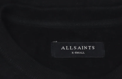 AllSaints Men’s Black XS Crew Neck Pullover Logo Sweatshirt