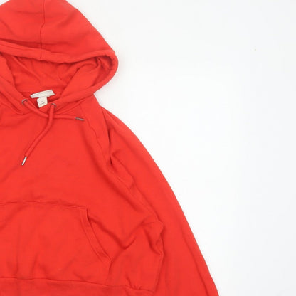 Monki Women Red XS Pullover Hoodie Drawstring Kangaroo Pocket