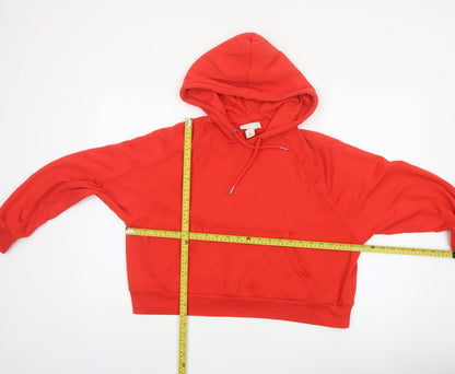 Monki Women Red XS Pullover Hoodie Drawstring Kangaroo Pocket