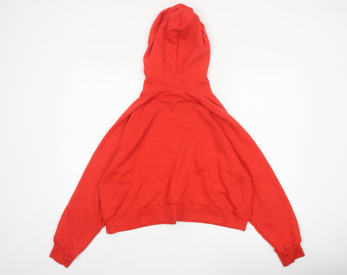 Monki Women Red XS Pullover Hoodie Drawstring Kangaroo Pocket