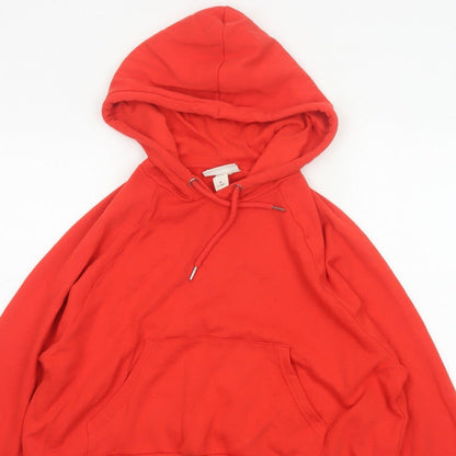 Monki Women Red XS Pullover Hoodie Drawstring Kangaroo Pocket