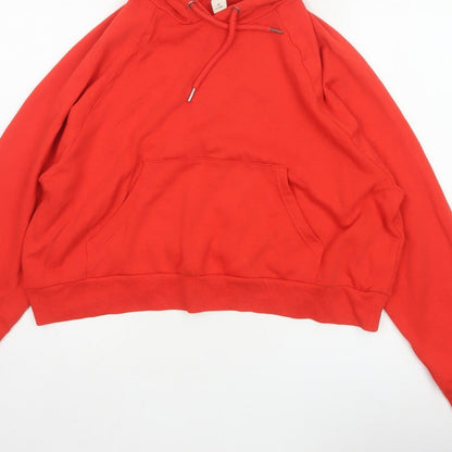 Monki Women Red XS Pullover Hoodie Drawstring Kangaroo Pocket