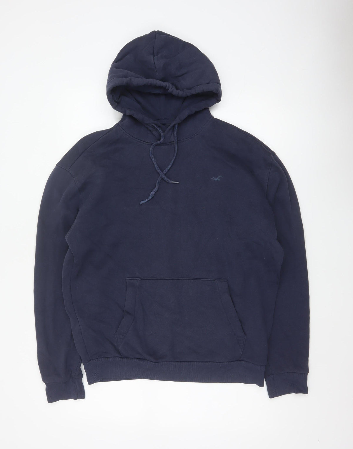 Hollister Men Blue L Pullover Hoodie Logo Pocket