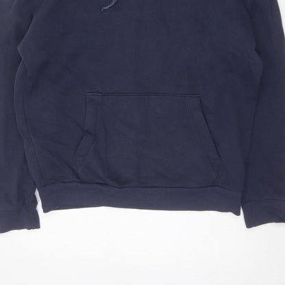Hollister Men Blue L Pullover Hoodie Logo Pocket