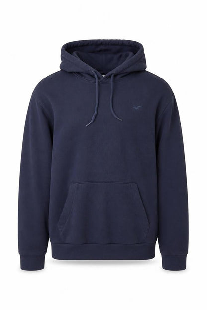 Hollister Men Blue L Pullover Hoodie Logo Pocket