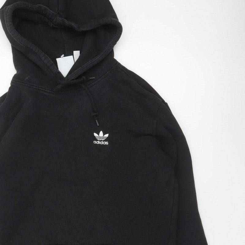 adidas Men’s Black M Pullover Hoodie Trefoil Logo Pockets