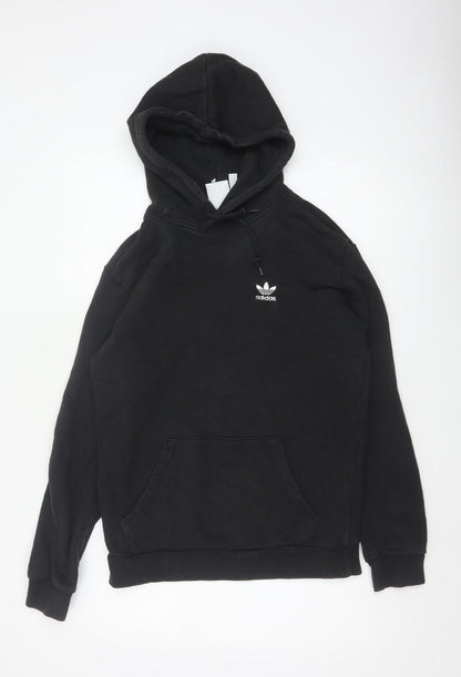 adidas Men’s Black M Pullover Hoodie Trefoil Logo Pockets