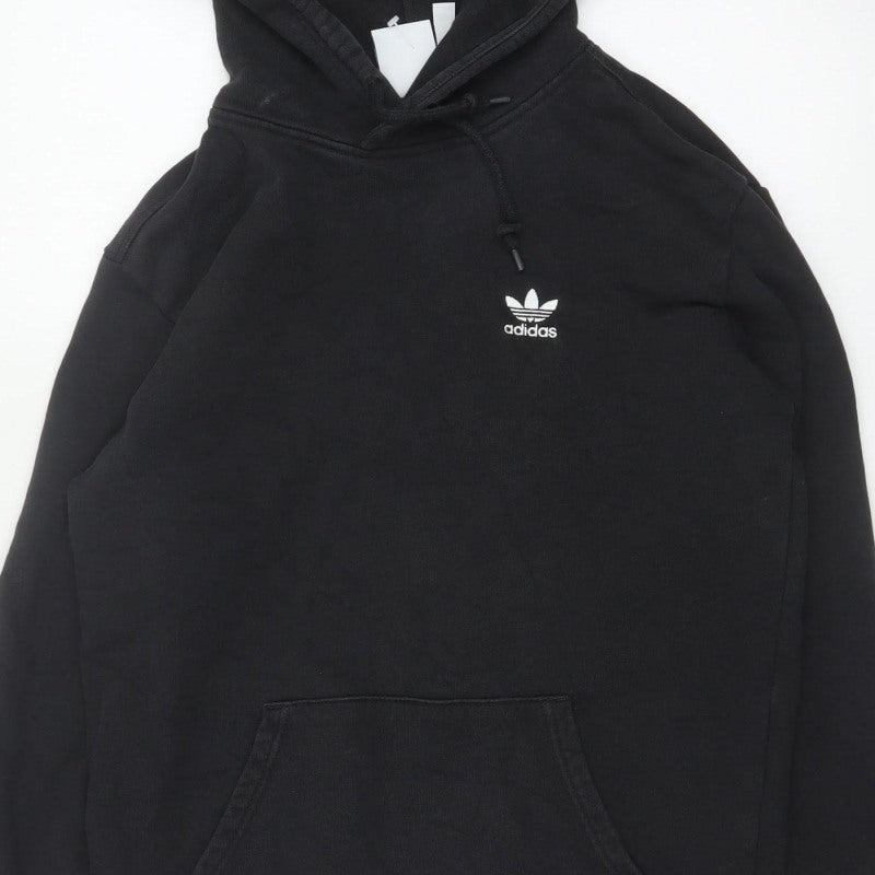 adidas Men’s Black M Pullover Hoodie Trefoil Logo Pockets