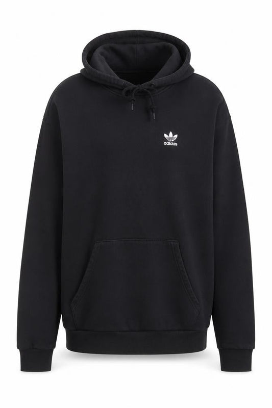 adidas Men’s Black M Pullover Hoodie Trefoil Logo Pockets
