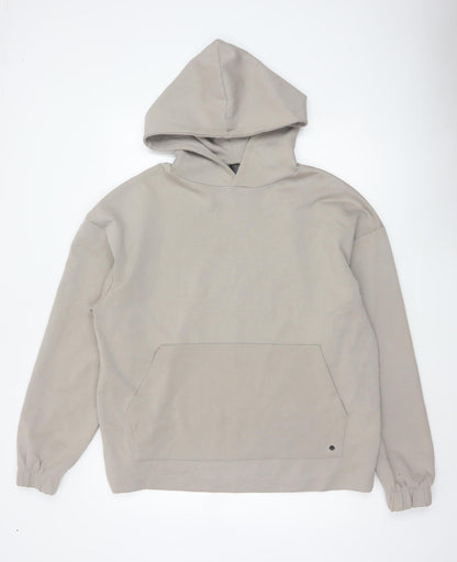 Pull&Bear Men’s Beige M Oversized Pullover Hoodie Pockets