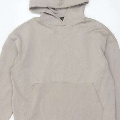 Pull&Bear Men’s Beige M Oversized Pullover Hoodie Pockets