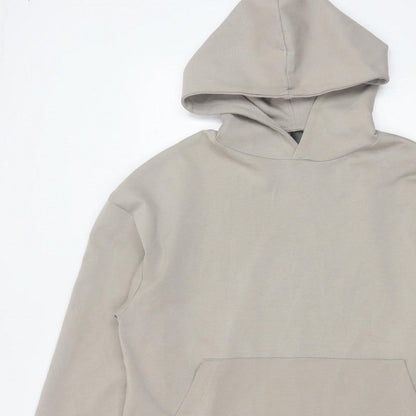 Pull&Bear Men’s Beige M Oversized Pullover Hoodie Pockets
