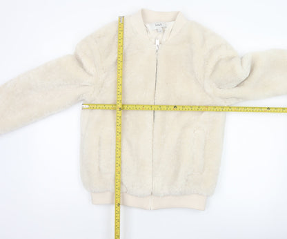 Marks and Spencer Women's Ivory Size 6 Faux Fur Bomber Jacket