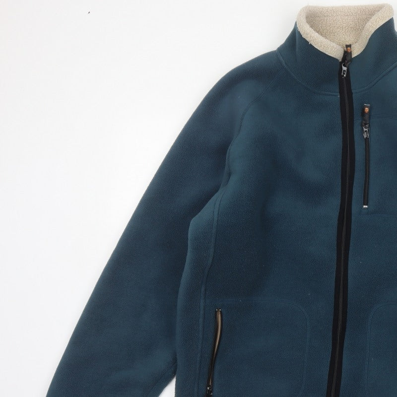 Snow Top Men’s Blue L Fleece Jacket Sherpa Lined Full Zip Ski