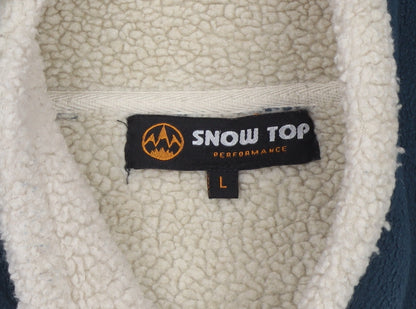Snow Top Men’s Blue L Fleece Jacket Sherpa Lined Full Zip Ski