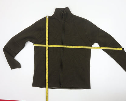 Banana Republic Men’s Green L Full Zip Merino Wool Jumper High Neck