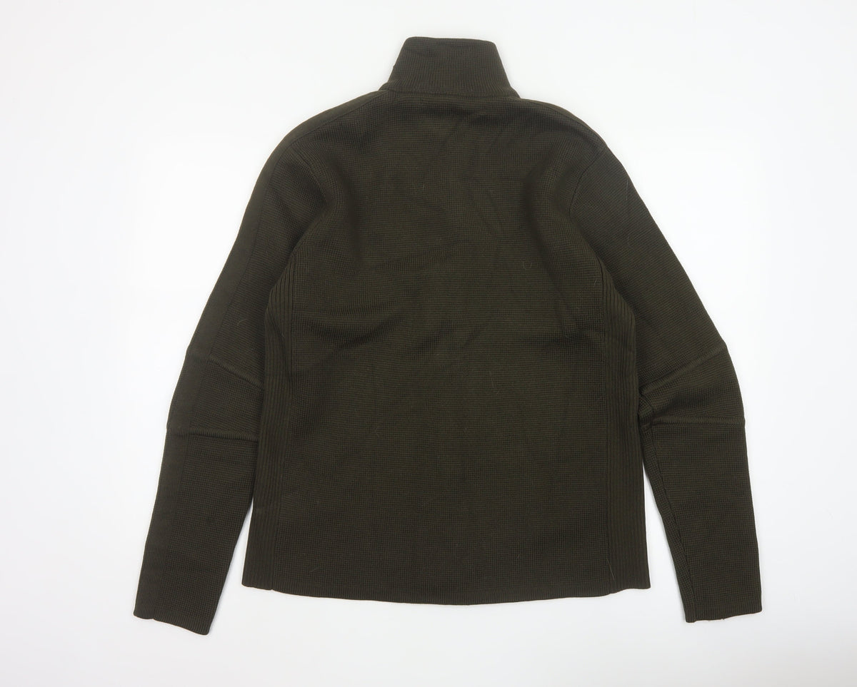 Banana Republic Men’s Green L Full Zip Merino Wool Jumper High Neck