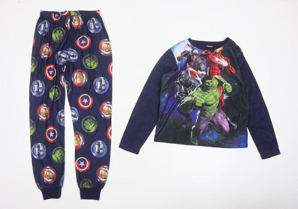 Avengers Boys Multicoloured 10 Years Long Sleeve Fleece Pyjama Set