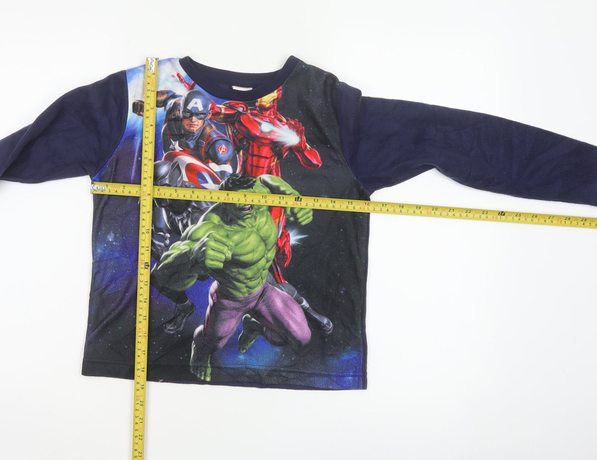 Avengers Boys Multicoloured 10 Years Long Sleeve Fleece Pyjama Set